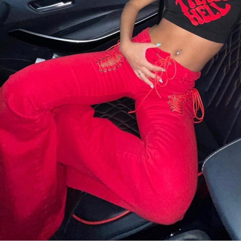 Red Flare Jeans